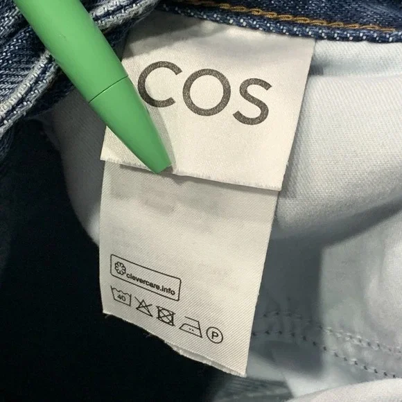 COS Women's High Rise Tapered Ankle Length Wide Leg Blue Jeans - Size 29 - Picture 7 of 15